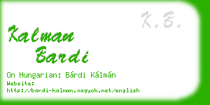 kalman bardi business card